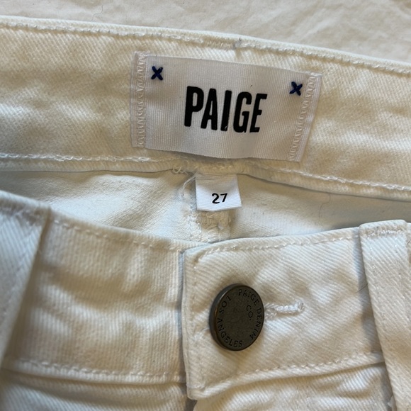 Paige verdugo ultra skinny white cropped and distressed jeans - Picture 2 of 4